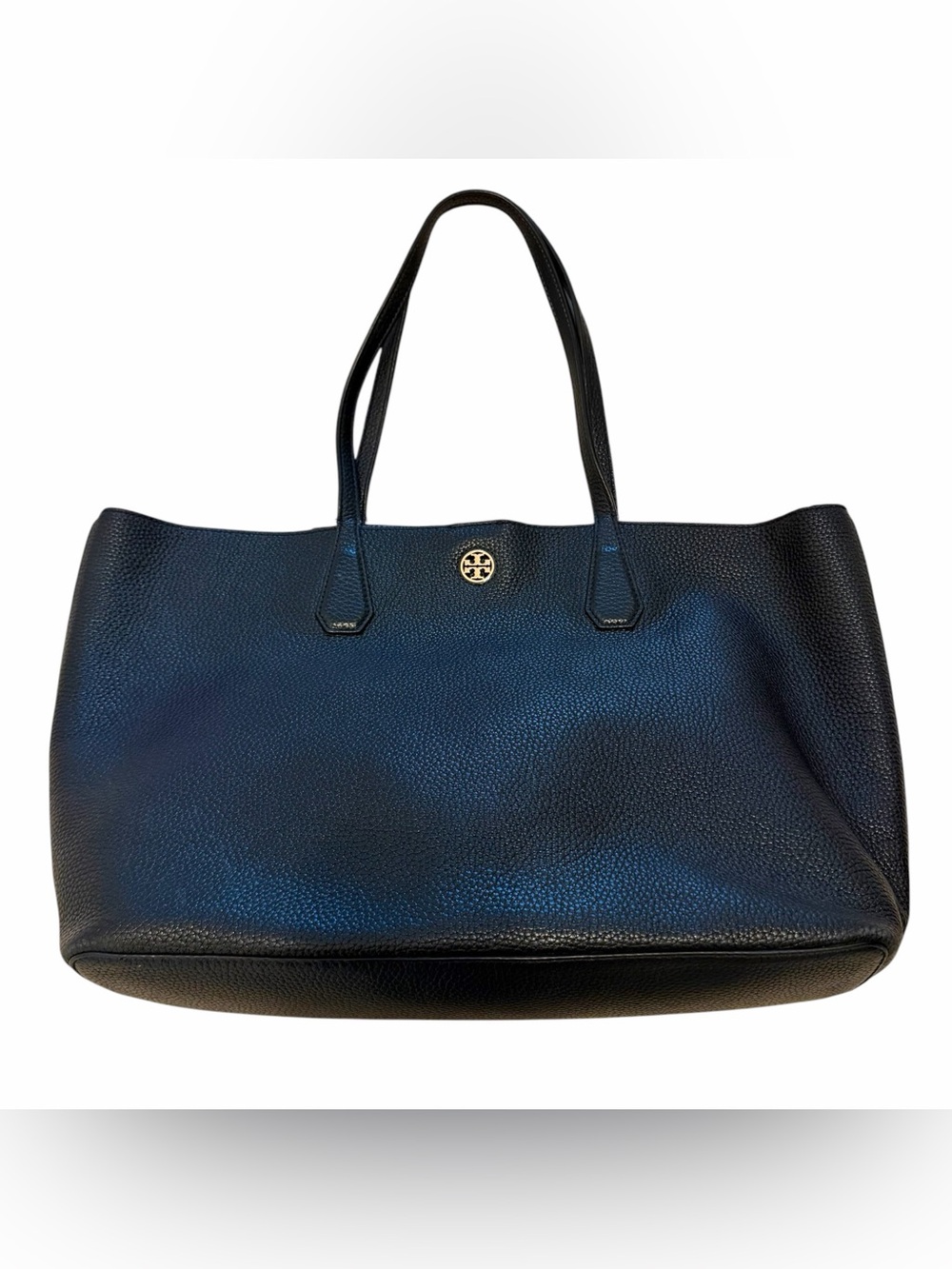 Tory Burch Black Pebbled Leather Tote